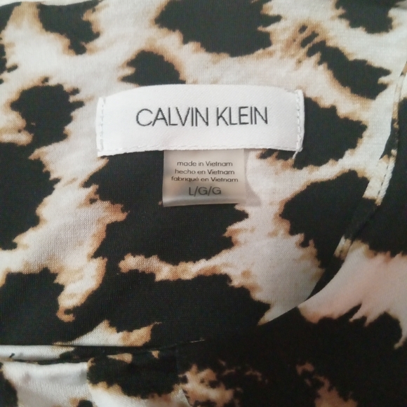 Sleeveless Leapard Calvin Klein Blouse (Lightly Used) - Picture 2 of 3